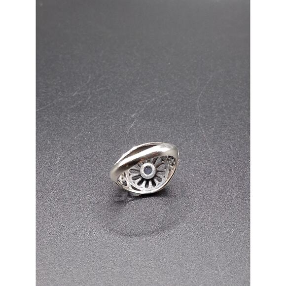 Tanzanite Ring size 7, Sterling Silver, Vintage Art Deco Style, Open Filigree - Picture 8 of 9